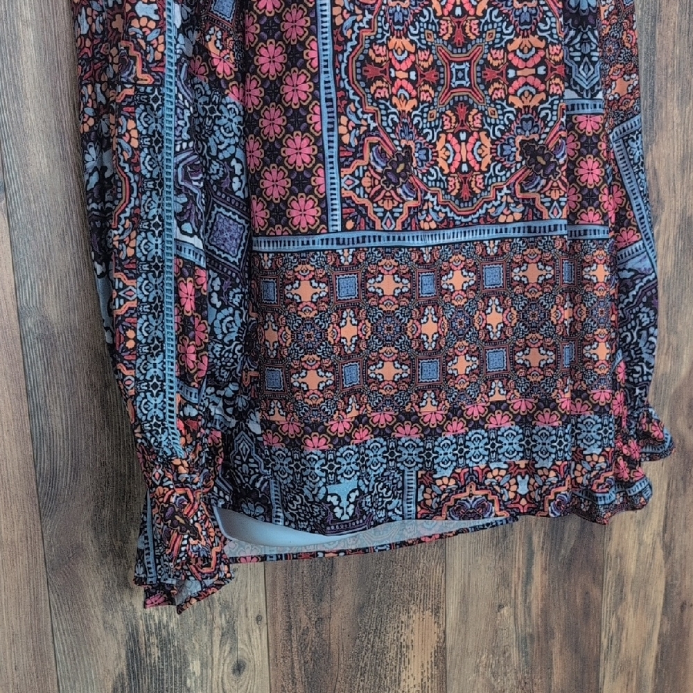 Democracy Multicolor Patterned Blouse 2x -815k - image 3